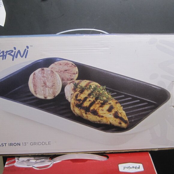 PARINI 13"Cast Iron Griddle & Andalucian BEL-FER Double Coated Ceramic Pan NEW - Picture 5 of 5